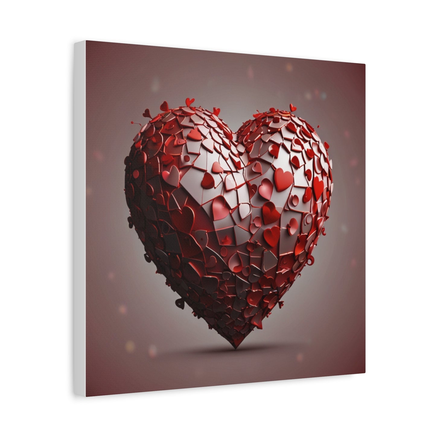 Valentine Heart Mosaic Matte Canvas Wall Art — Stretched 1.25"