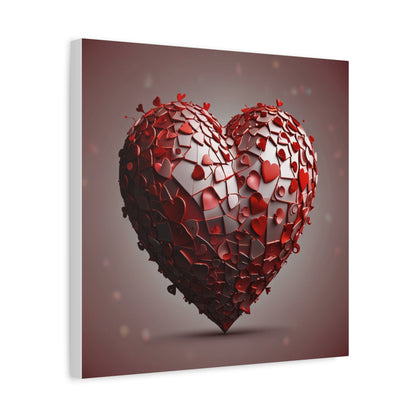 Valentine Heart Mosaic Matte Canvas Wall Art — Stretched 1.25"