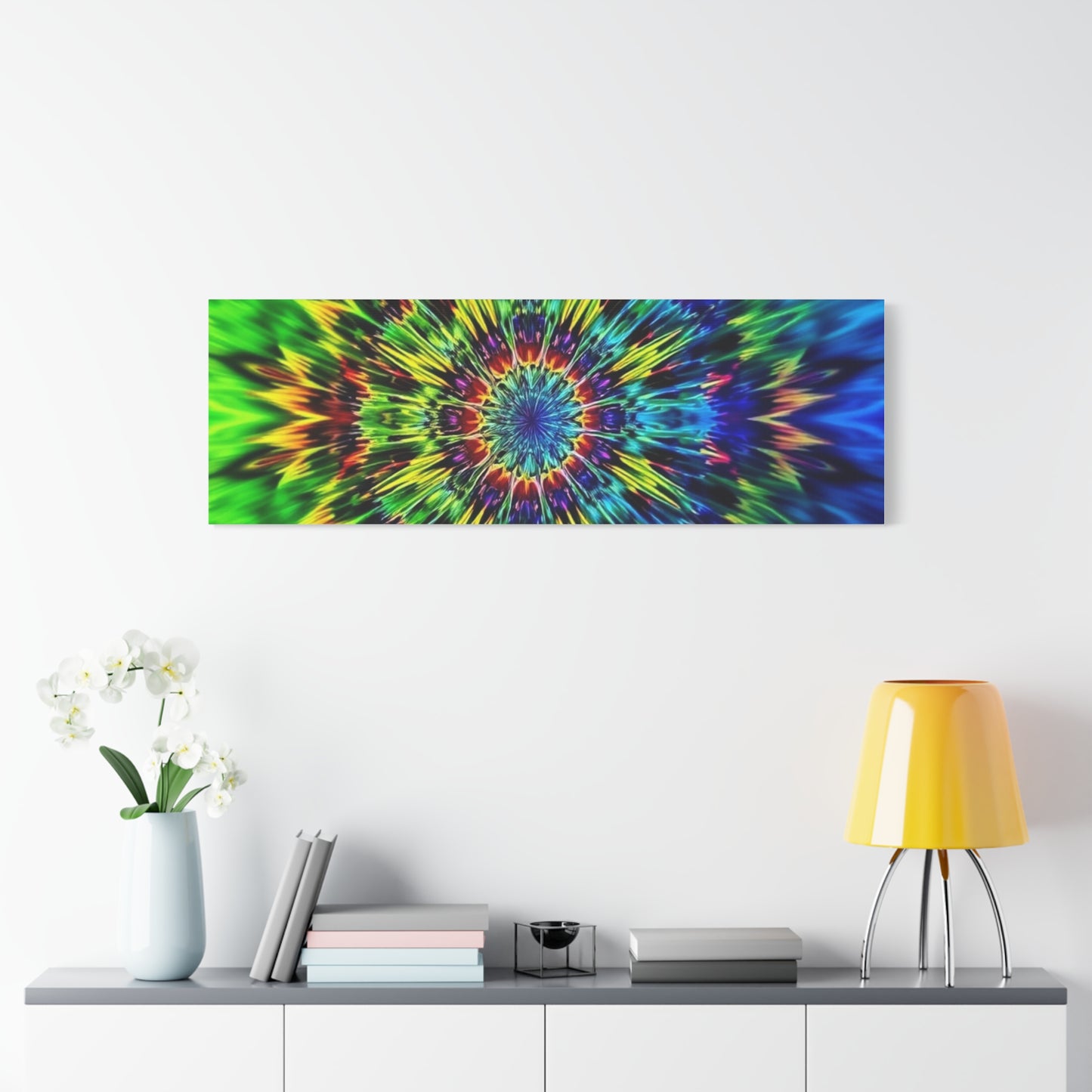 Psychedelic Kaleidoscope Matte Canvas Wall Art — Vibrant Mandala Stretched Canvas
