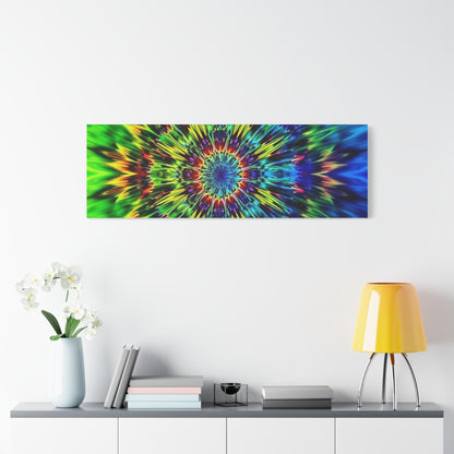 Psychedelic Kaleidoscope Matte Canvas Wall Art — Vibrant Mandala Stretched Canvas