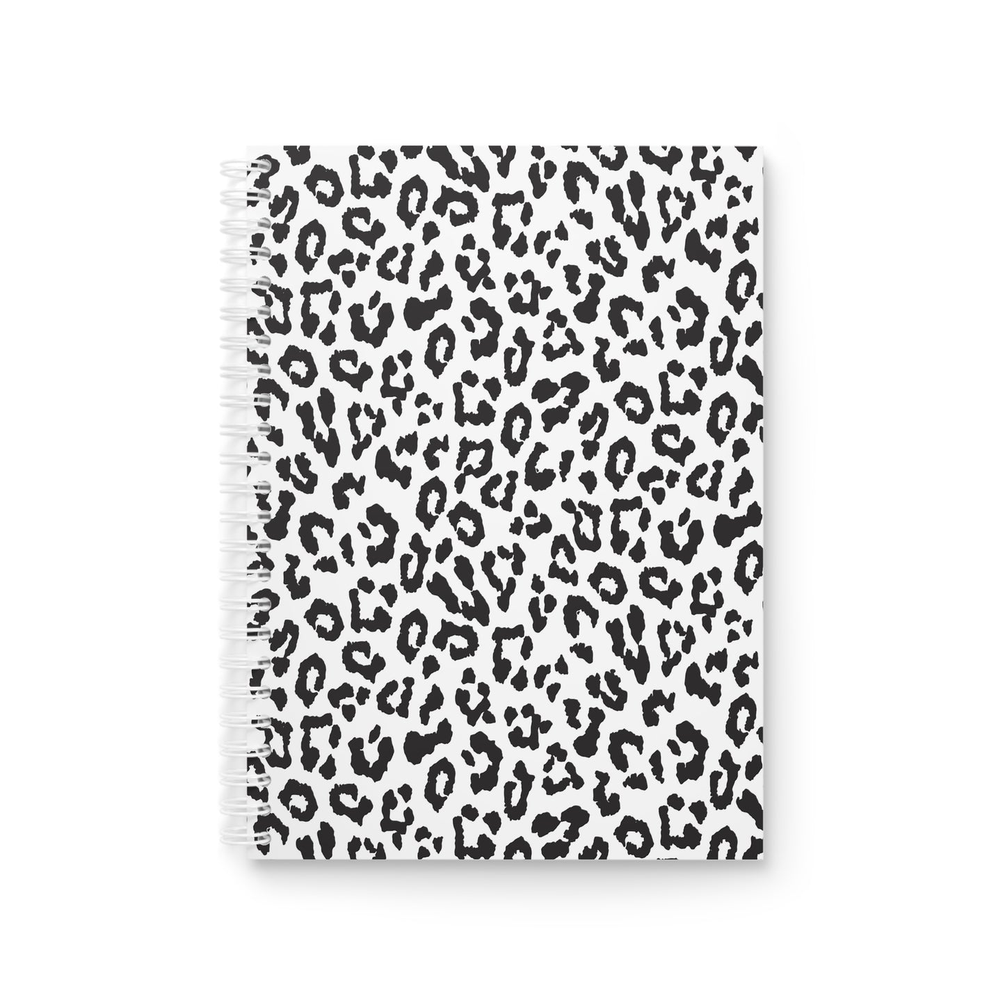 Cuaderno espiral con estampado de leopardo — Diario con estampado animal en blanco y negro