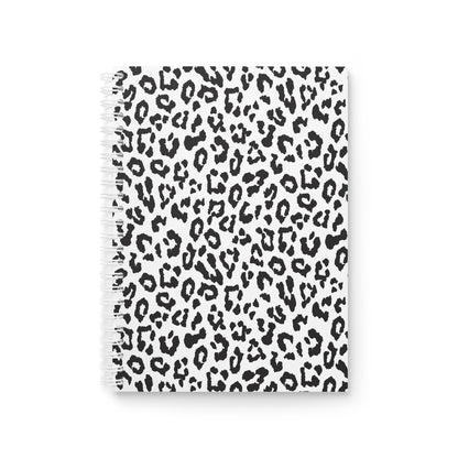 Cuaderno espiral con estampado de leopardo — Diario con estampado animal en blanco y negro