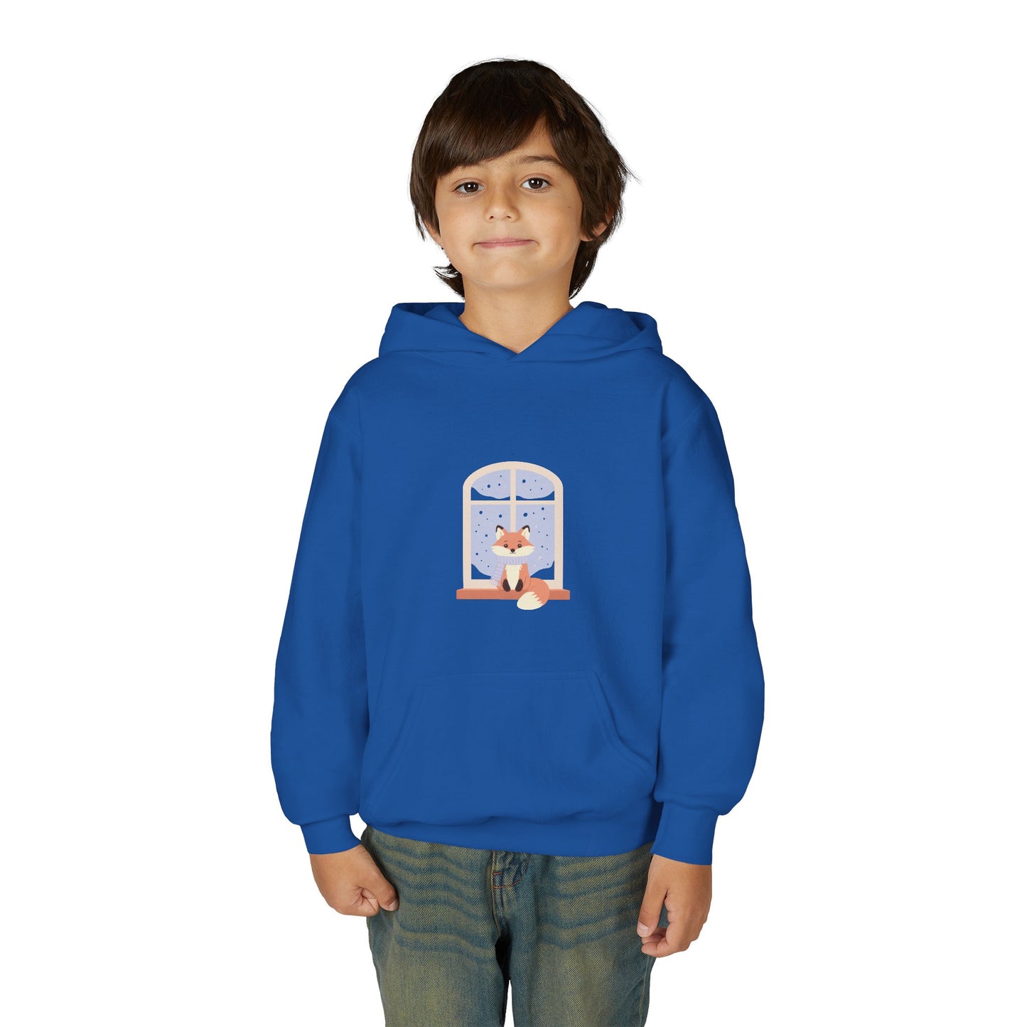 Kids Fox Hoodie - Cozy Winter Window Design