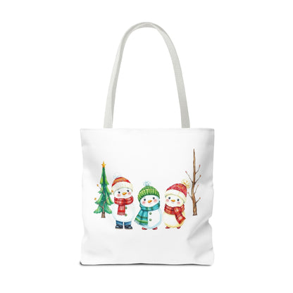 Christmas Snowman Tote Bag — Cute Holiday Winter Market Tote