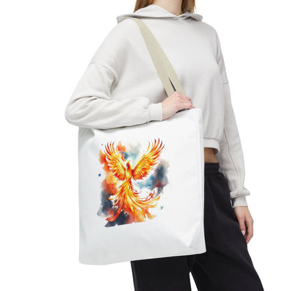 Phoenix Watercolor Tote Bag – Vibrant Rising Bird All-Over Print Tote