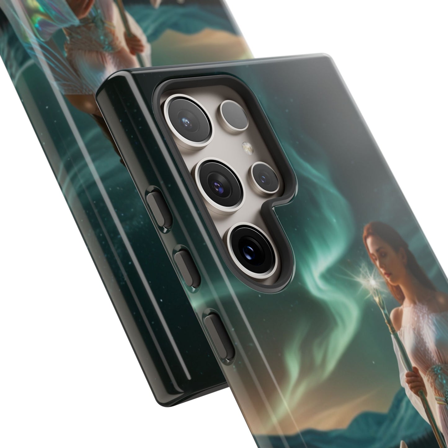 Samsung Aurora Guardian Handyhülle – Mystic Woman &amp; Wolf Magic Galaxy Schutz