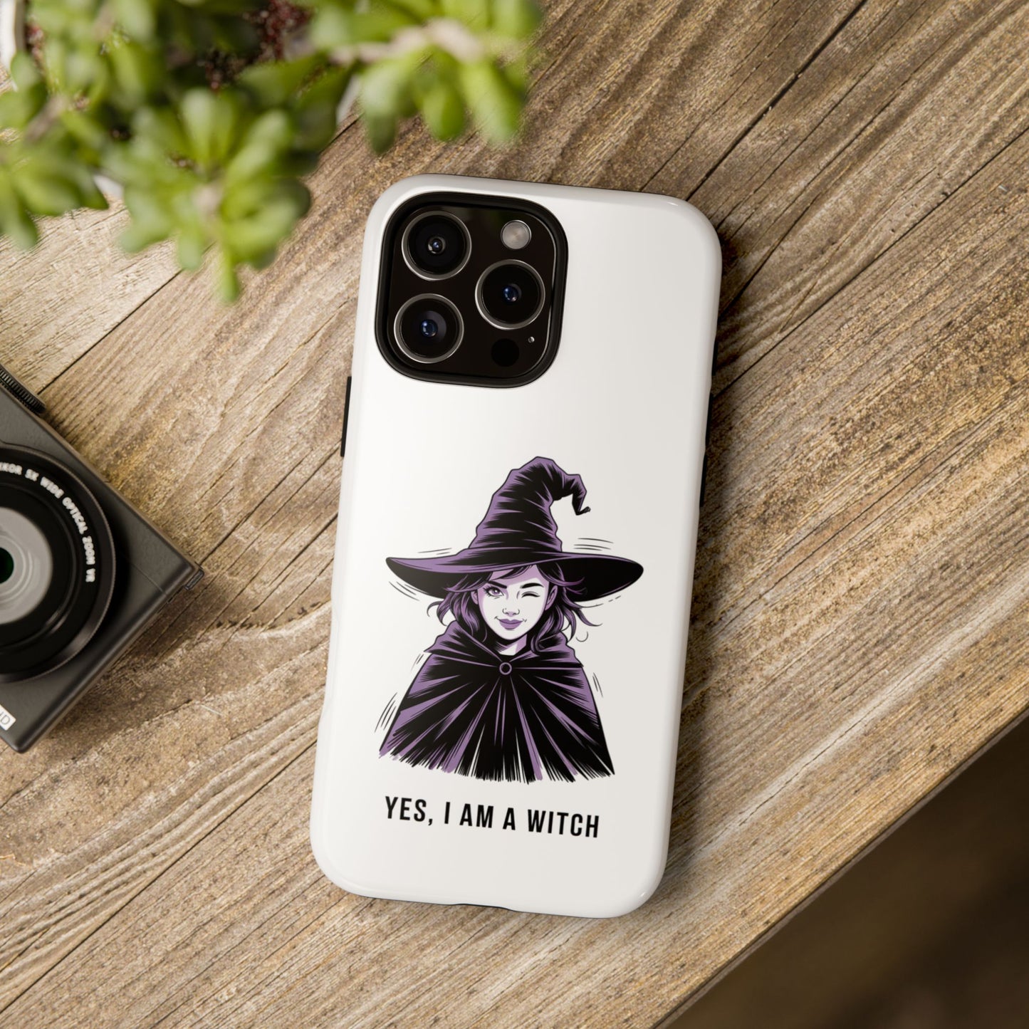 iPhone Yes, I Am a Witch Phone Case — Gothic Witch Illustration Protective Cover