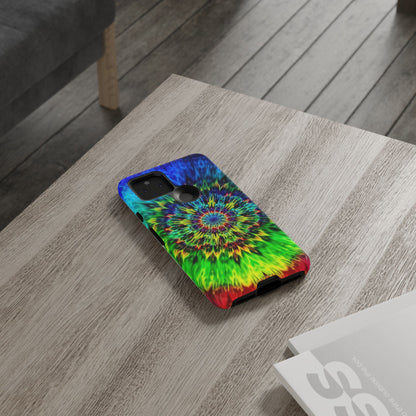 Funda para teléfono Google Psychedelic Tie-Dye Mandala: protección resistente y vibrante