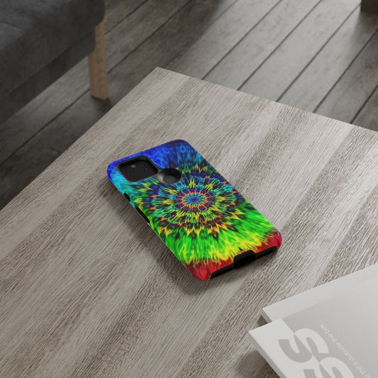 Google Psychedelic Tie-Dye Mandala Phone Case — Vibrant Tough Protective Cover