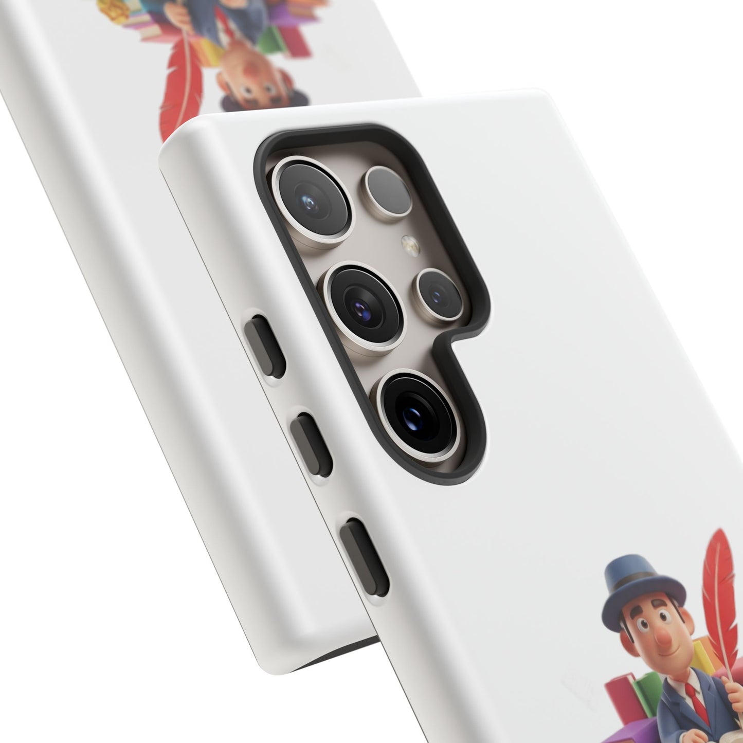 Samsung Bookworm Illustration Phone Case — Cute Scholar with Feather Pen