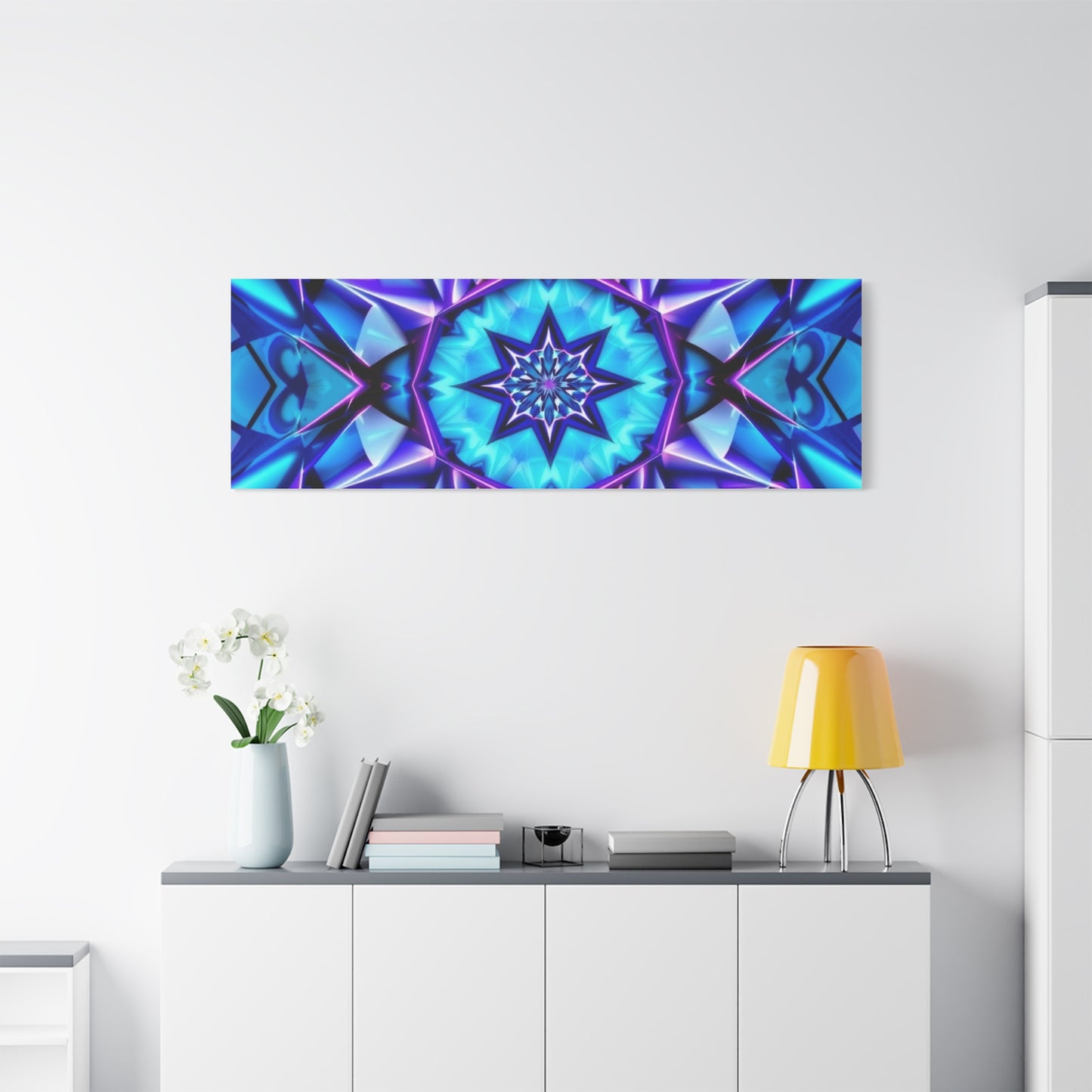 Blue Kaleidoscope Matte Canvas Wall Art – Stretched 1.25"