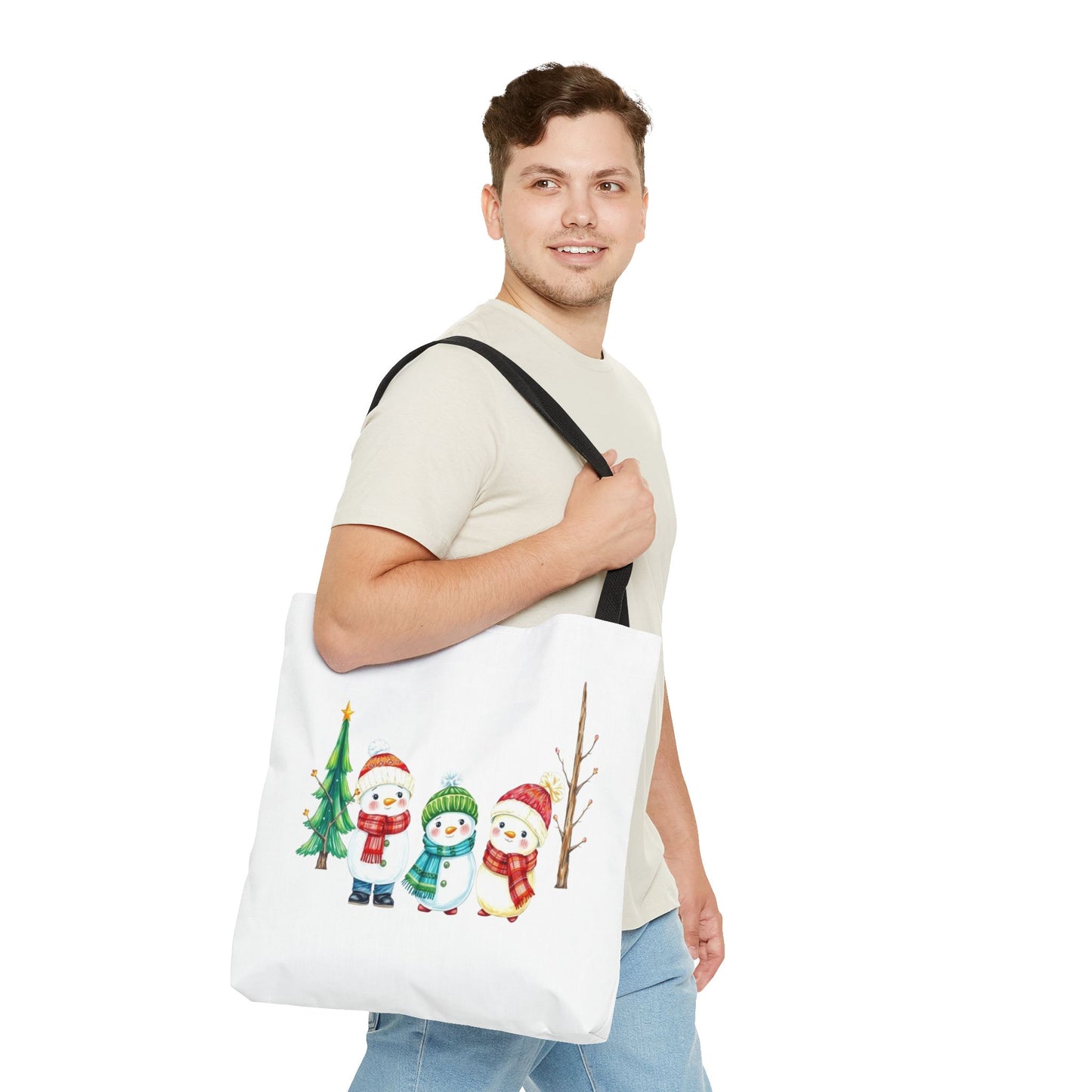 Christmas Snowman Tote Bag — Cute Holiday Winter Market Tote