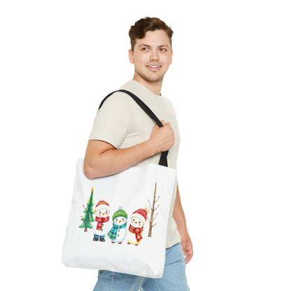 Christmas Snowman Tote Bag — Cute Holiday Winter Market Tote