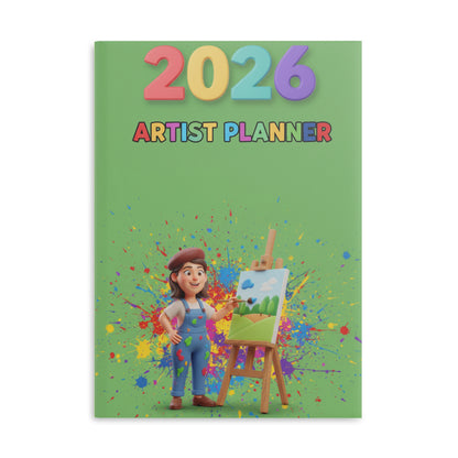 2026 Artist Planner Hardcover Notebook — Puffy Cover Sketch & Paint Journal