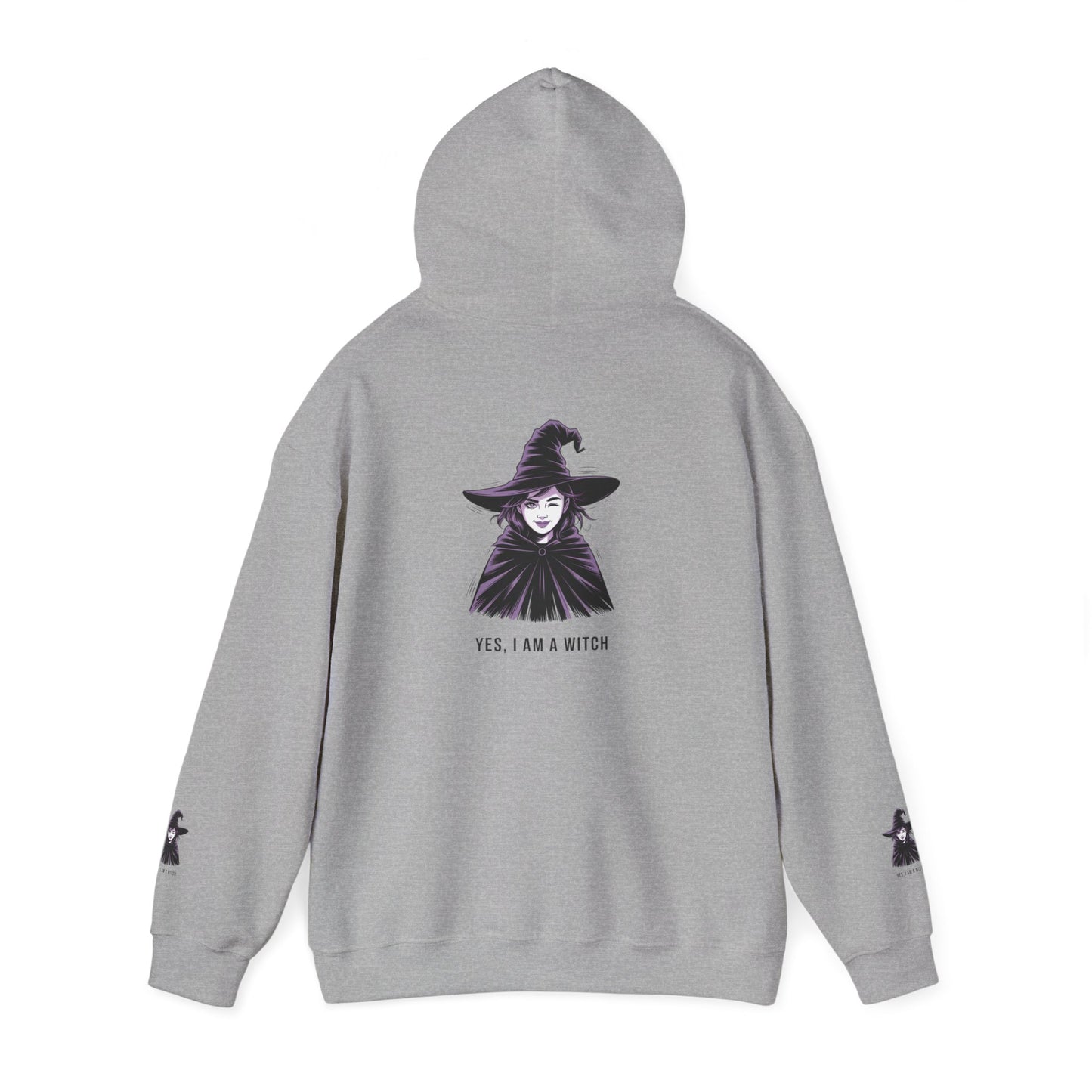 Witch Portrait Hoodie — "Yes, I Am a Witch" Graphic Pullover