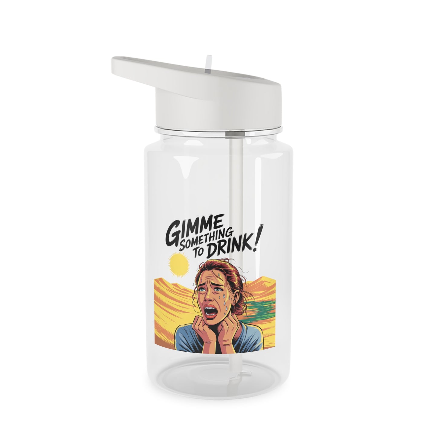 Botella de agua Tritan: Botella retro pop art "Dame algo de beber"