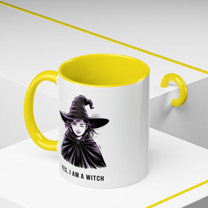 Witch Coffee Mug - "Yes, I Am a Witch" Accent Mug (11/15 oz)