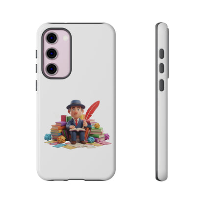 Samsung Bookworm Illustration Phone Case — Cute Scholar with Feather Pen