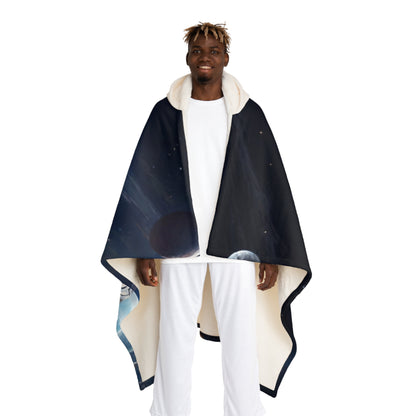 Galaxy Hooded Sherpa Blanket — Cozy Space-Themed Fleece Throw