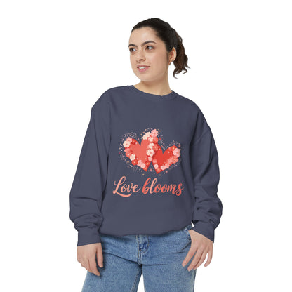 Love Blooms Heart Sweatshirt — Floral Valentine Pullover