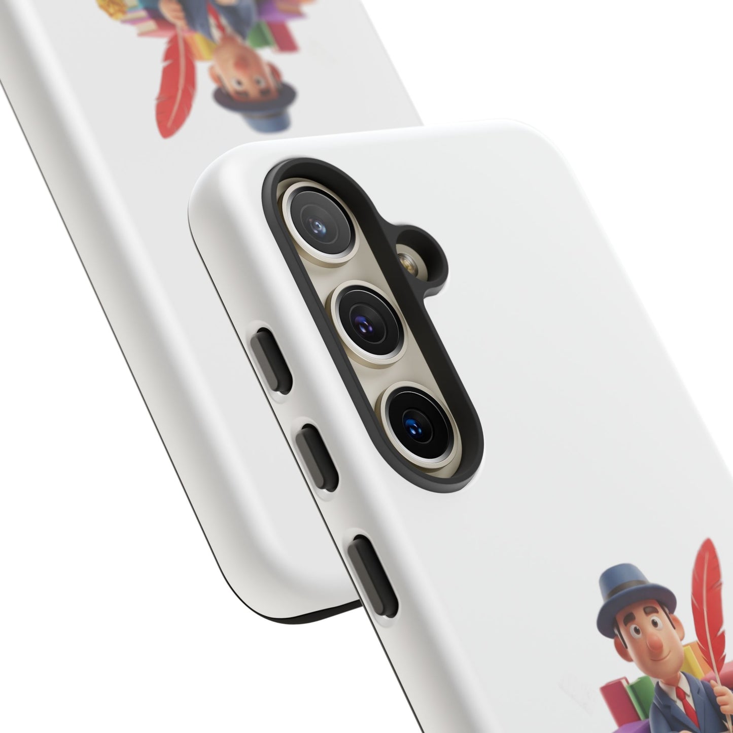 Samsung Bookworm Illustration Phone Case — Cute Scholar with Feather Pen