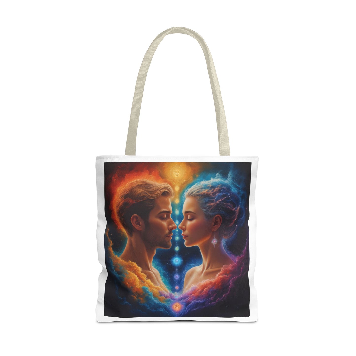 Mystic Soulmates Tote Bag — Celestial Couple Art AOP Tote