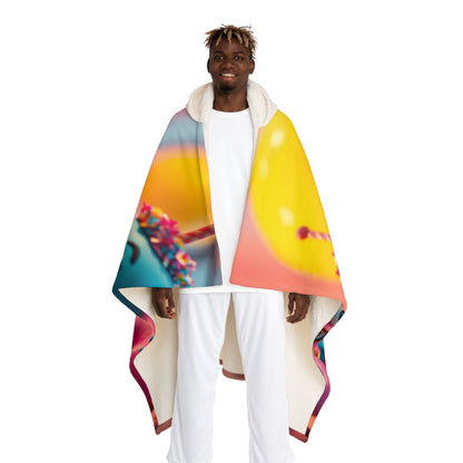 Hooded Sherpa Blanket — Colorful Emoji Characters Cozy Throw