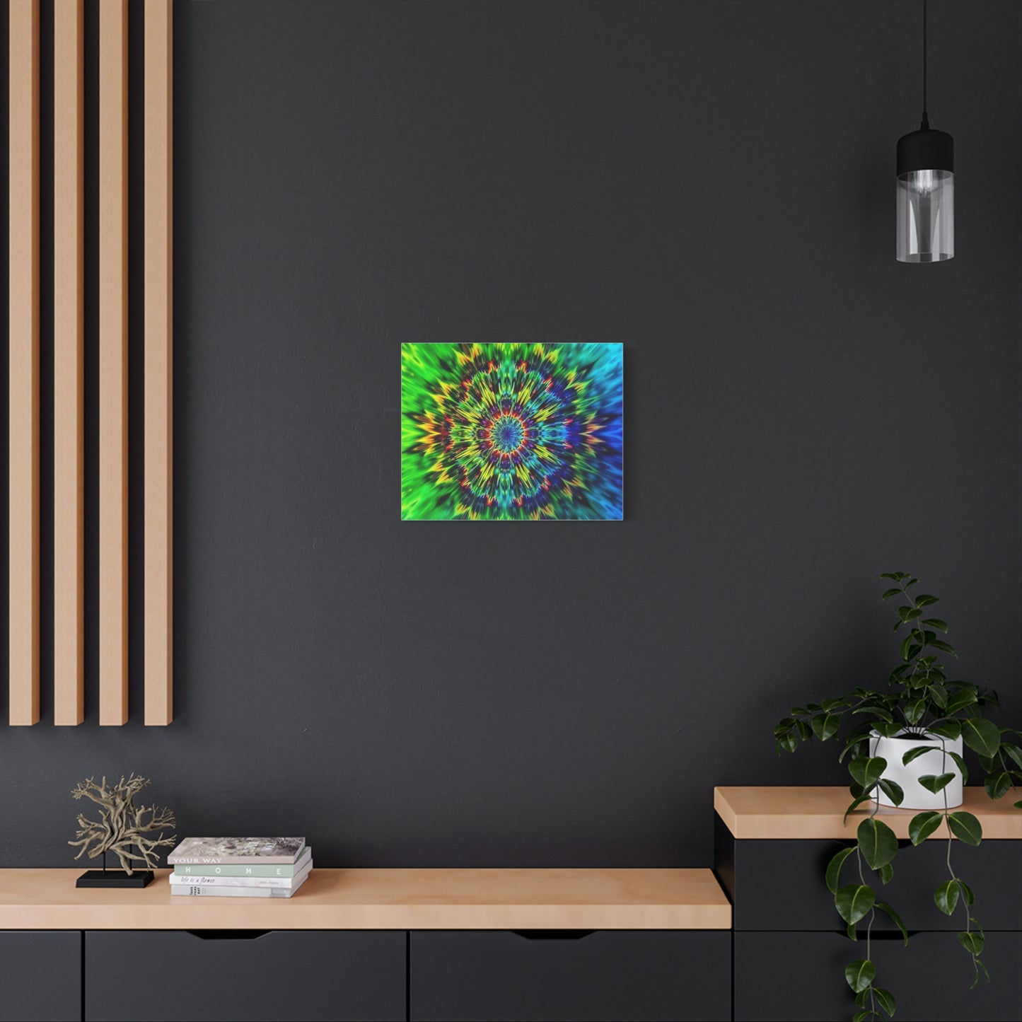 Psychedelic Kaleidoscope Matte Canvas Wall Art — Vibrant Mandala Stretched Canvas