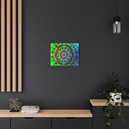 Psychedelic Kaleidoscope Matte Canvas Wall Art — Vibrant Mandala Stretched Canvas