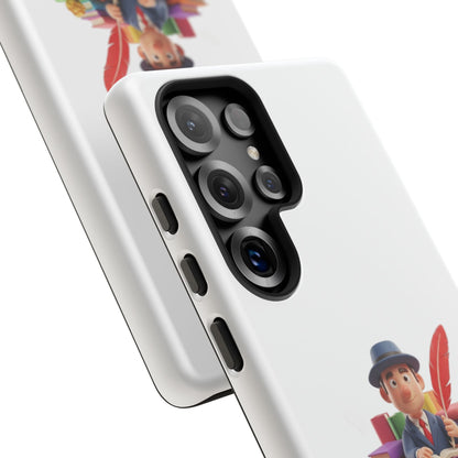 Samsung Bookworm Illustration Phone Case — Cute Scholar with Feather Pen