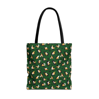 Green Leopard Print Tote Bag – Patterned All-Over-Print Shopper