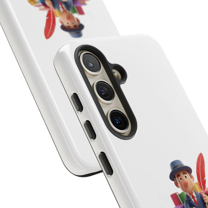 Samsung Bookworm Illustration Phone Case — Cute Scholar with Feather Pen