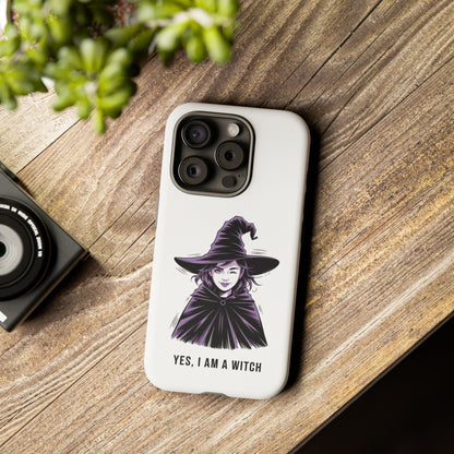 iPhone Yes, I Am a Witch Phone Case — Gothic Witch Illustration Protective Cover