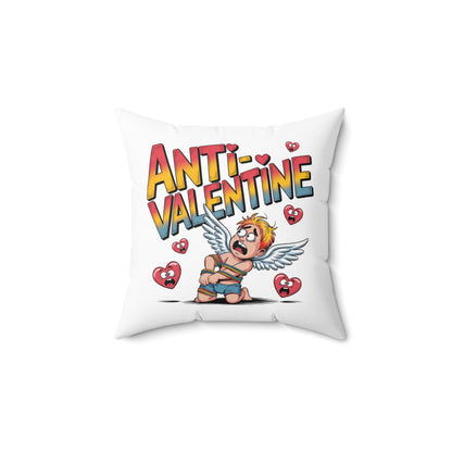 Anti-Valentine Pillow — Funny Anti-Love Decorative Throw Pillow (Cupid Bound Design)