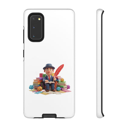 Samsung Bookworm Illustration Phone Case — Cute Scholar with Feather Pen