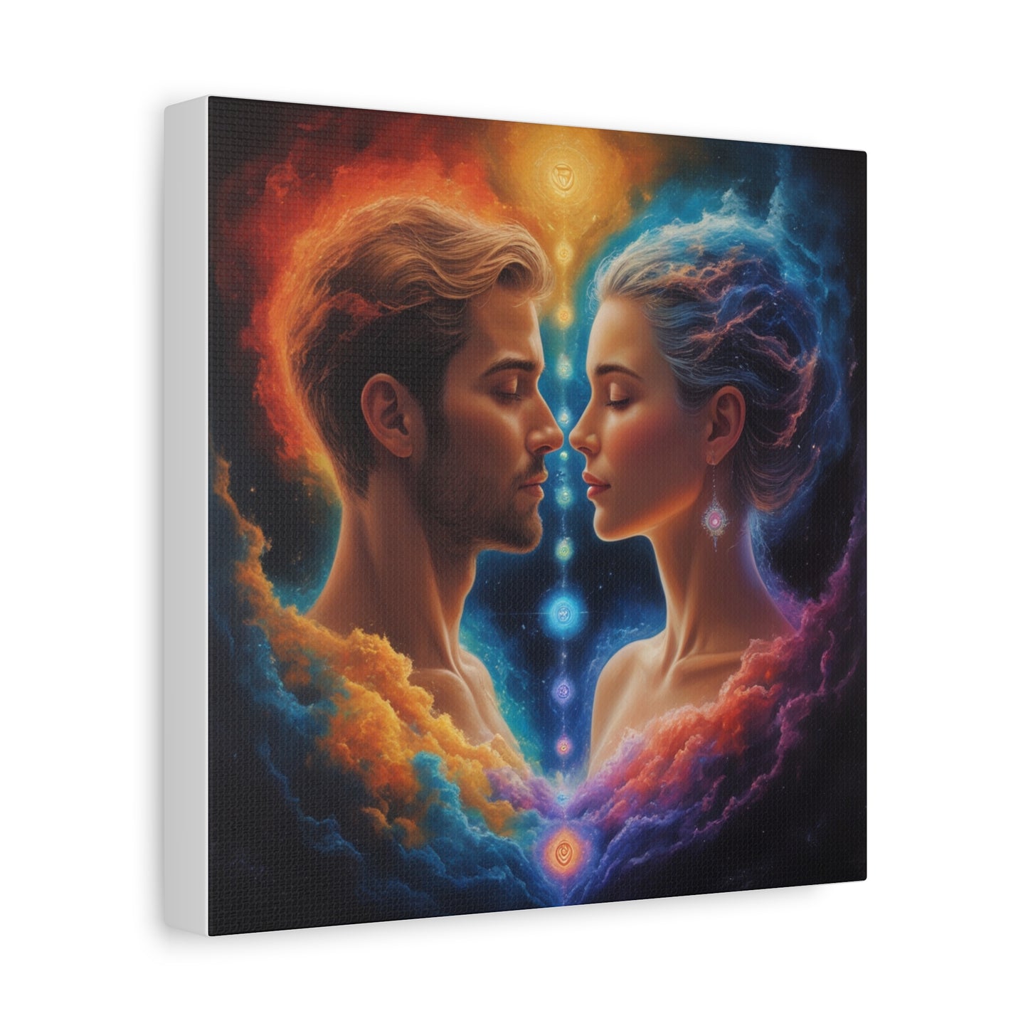 Spiritual Lovers Matte Canvas Print — Energetic Soulmate Portrait