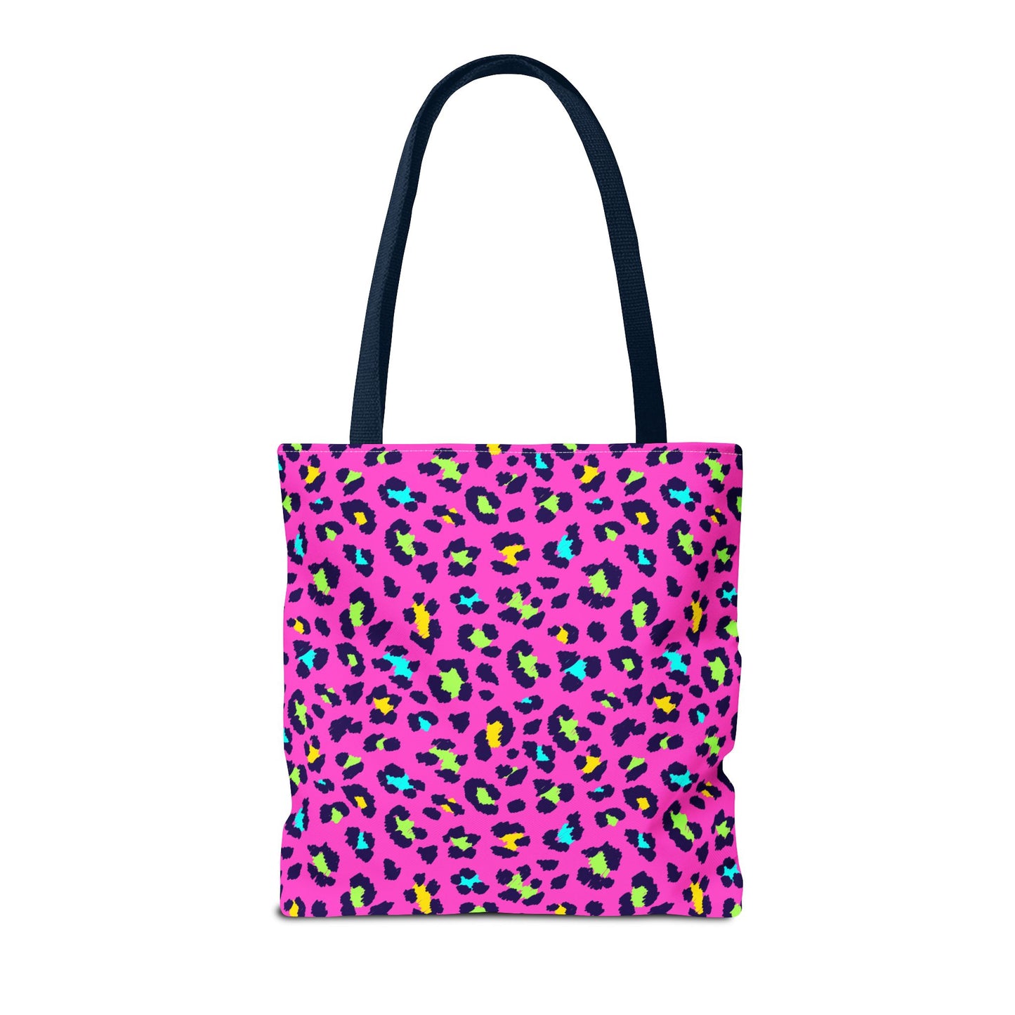 Pink Neon Leopard Print Tote Bag — Bold Animal Print Shopper
