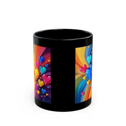 Colorful Heart Rainbow Mug — Vibrant Love Coffee Cup (11oz/15oz)