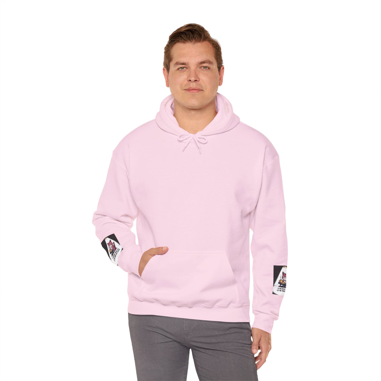 Coffee Cat Hoodie – „Wenn dir dein Leben lieb ist, lass mich meinen Kaffee austrinken“ Grafik-Hoodie