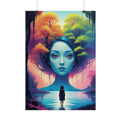 Poster „Surreale Waldgöttin“ – Fantasy-Kunst-Poster (gerollt)