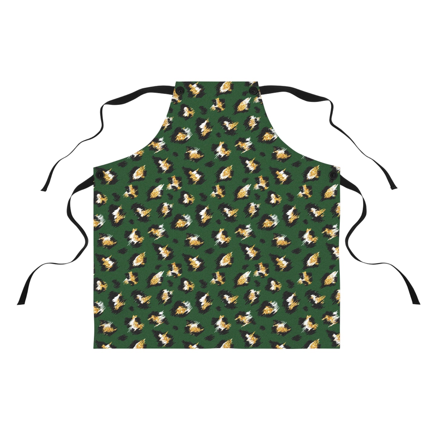 Green Leopard Print Apron — Stylish Animal Print Kitchen Apron