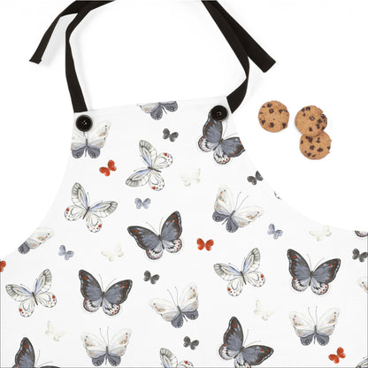 Butterfly Pattern Apron — Watercolor Moths & Butterflies Kitchen Apron