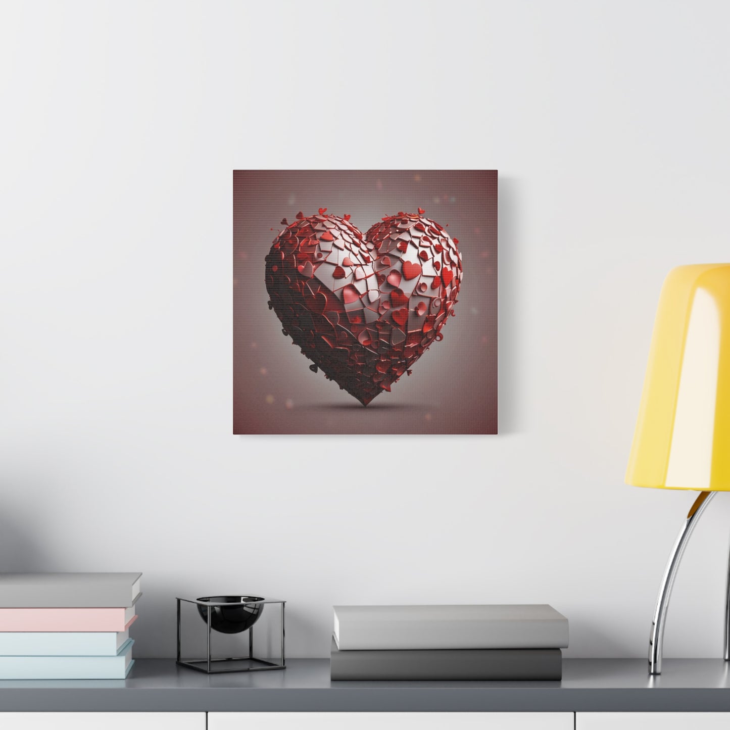 Valentine Heart Mosaic Matte Canvas Wall Art — Stretched 1.25"