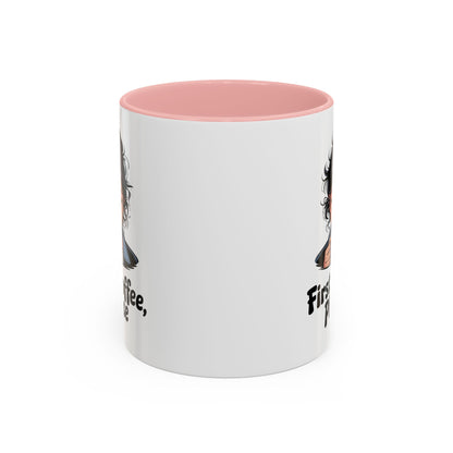 First Coffee, Please Accent Coffee Mug — Funny Morning Coffee Mug for Tired Adults