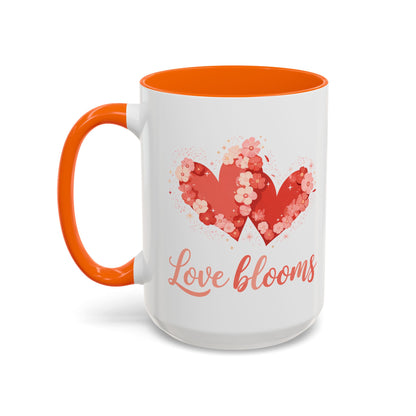 Love Blooms Accent Coffee Mug — Floral Heart 11/15oz