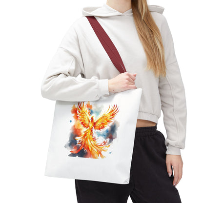 Phoenix Watercolor Tote Bag – Vibrant Rising Bird All-Over Print Tote