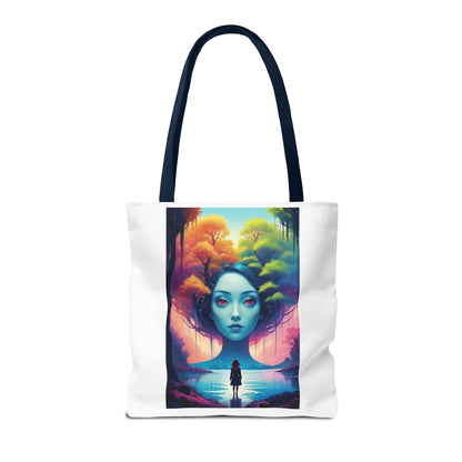 Dreamscape Portrait Tote Bag — Surreal Forest Girl Art