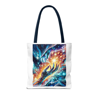 Cosmic Hands Tote Bag — Vibrant Galaxy Art Tote for Everyday, Beach & Gifts