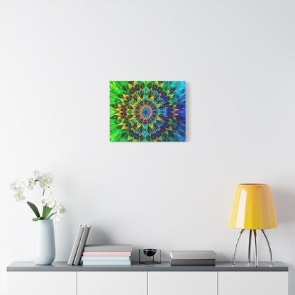 Psychedelic Kaleidoscope Matte Canvas Wall Art — Vibrant Mandala Stretched Canvas