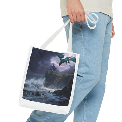 Fantasy Dragon Tote Bag, Magical Beach Bag, Art Tote, Gift for Fantasy Lovers, Mythical Creature Bag, Eco-Friendly Tote